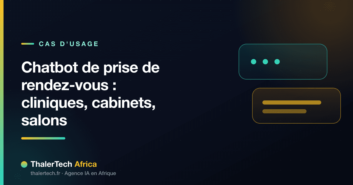 Chatbot de prise de rendez-vous : cliniques, cabinets, salons